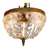 Bronze and crystal ceiling light