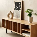 Vinyl Record Storage Cabinet Oak "Silene"
