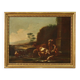 Painting of the Roman school of the 17th century, landscape with pastoral s