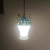 Crowned opaline stained glass and tassels