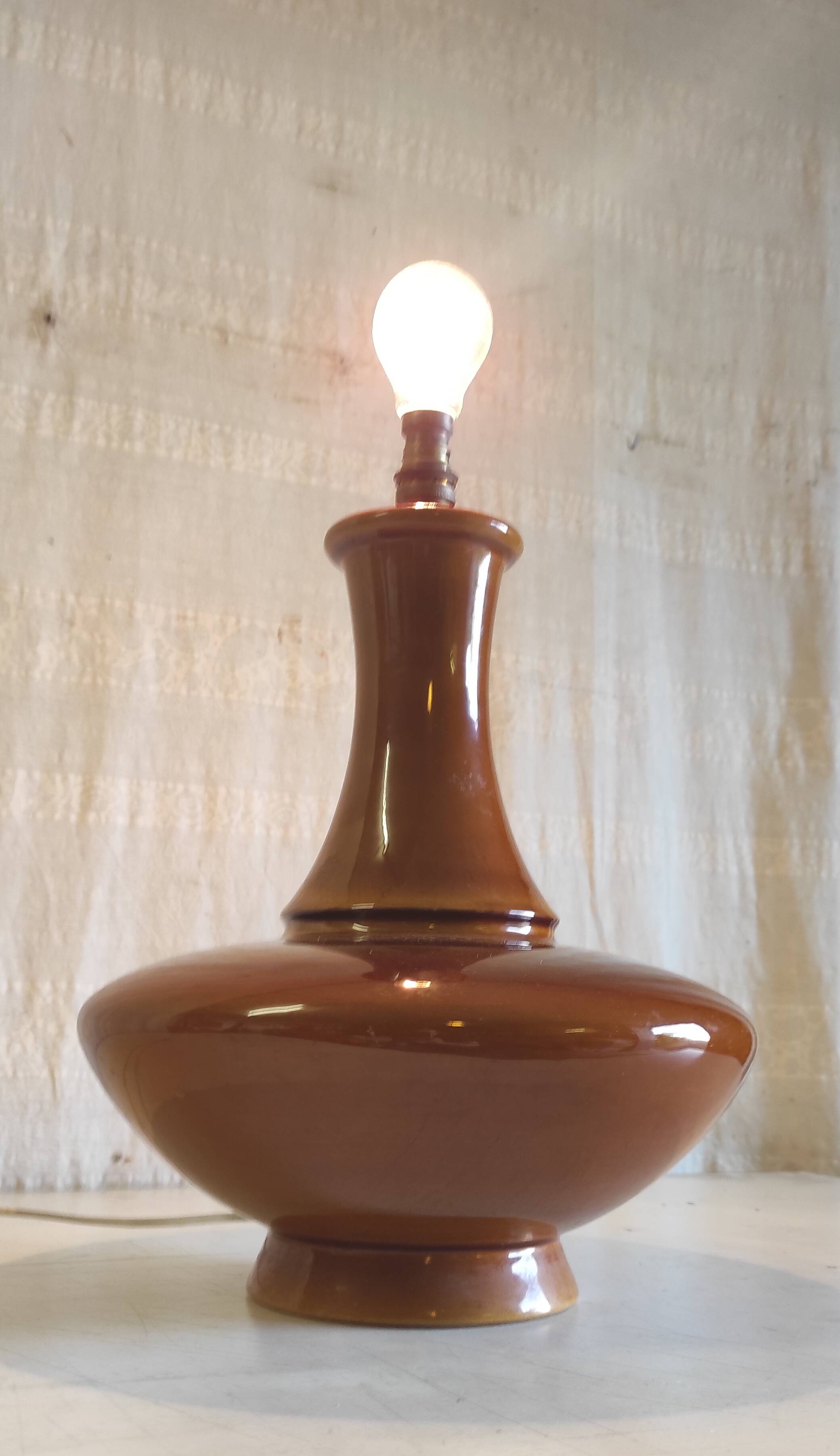 Glazed ceramic lamp base - 1960s/70s