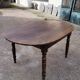 Oval Burgundy Farm Table in solid oak 19th