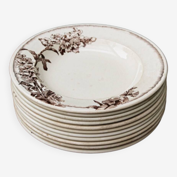 Set of 11 soup plates Jules Vieillard