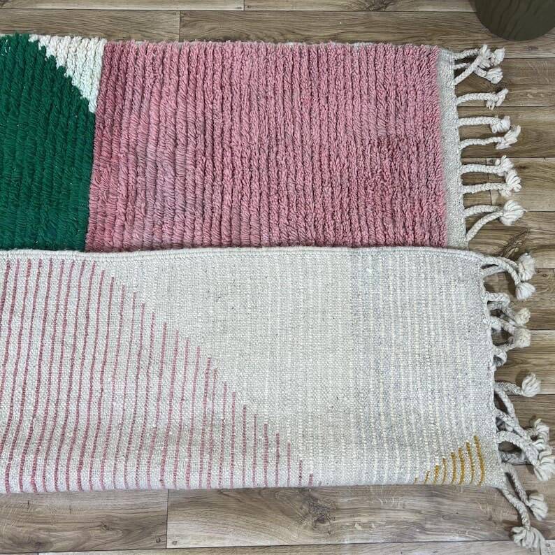 Handmade traditional Moroccan pure wool rug size 150 x 250 cm.