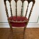 Napoleon III Chiavari Chair — Beaded Spindles — Crimson Velvet — France,