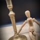 Duo round brass candle holders