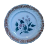 Plate earthenware slurry decoration cherries Digoin early twentieth century