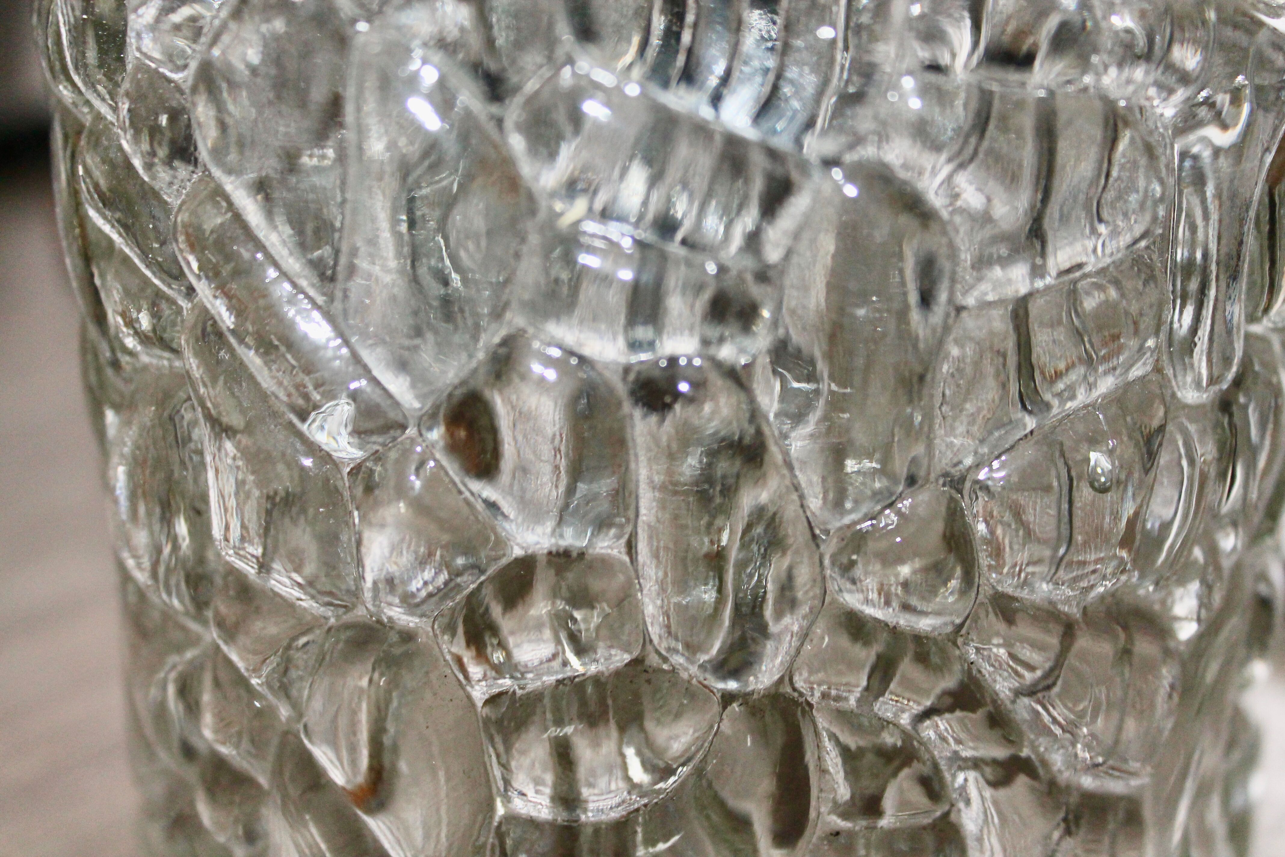Space age glass hanging chandelier