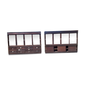 2 wood store furniture and glass doors