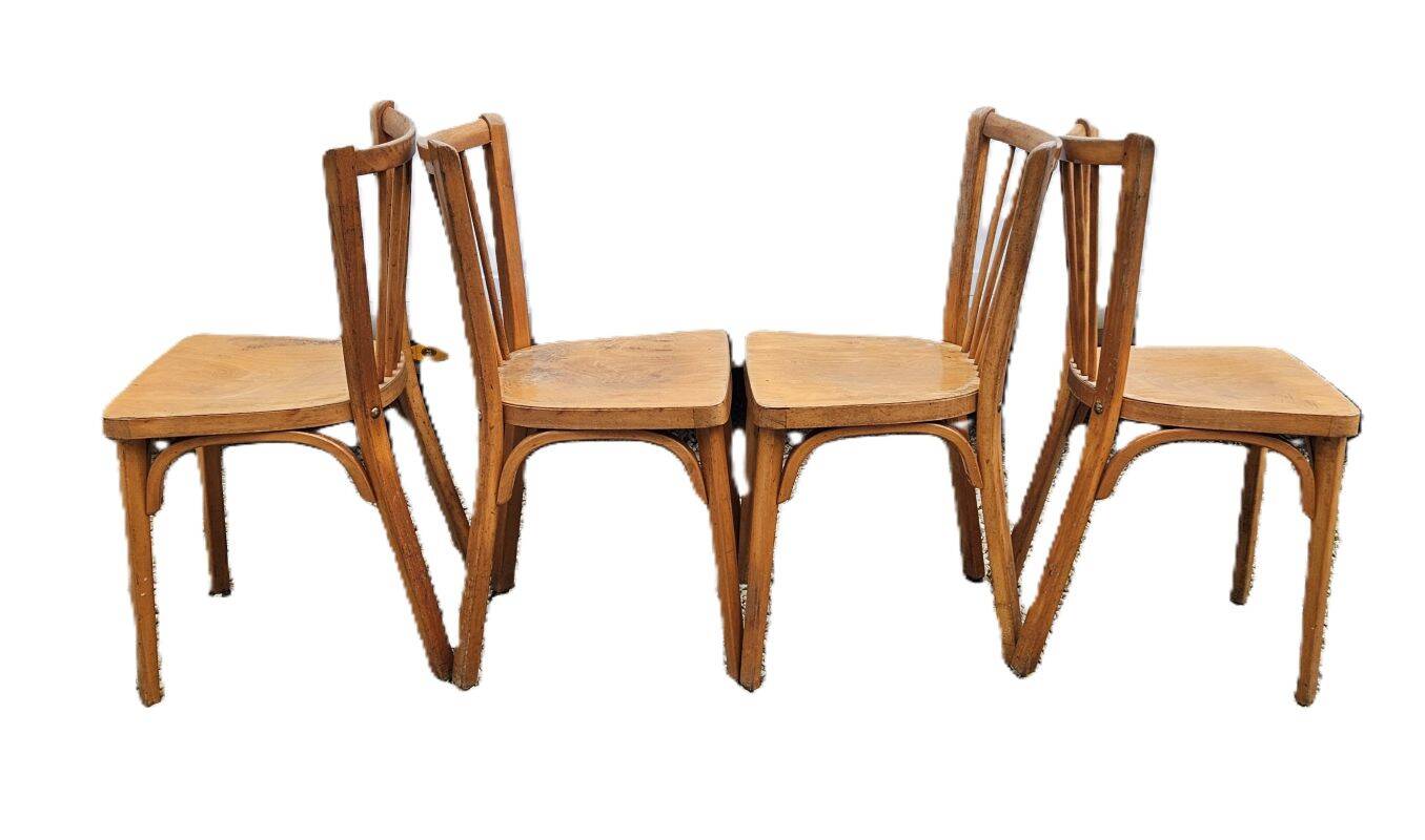 4 Vintage Baumann Bistro Chairs from the 50s/60s
