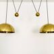 Large Adjustable Double Posa44 Brass Pendant Lamp by Florian Schulz