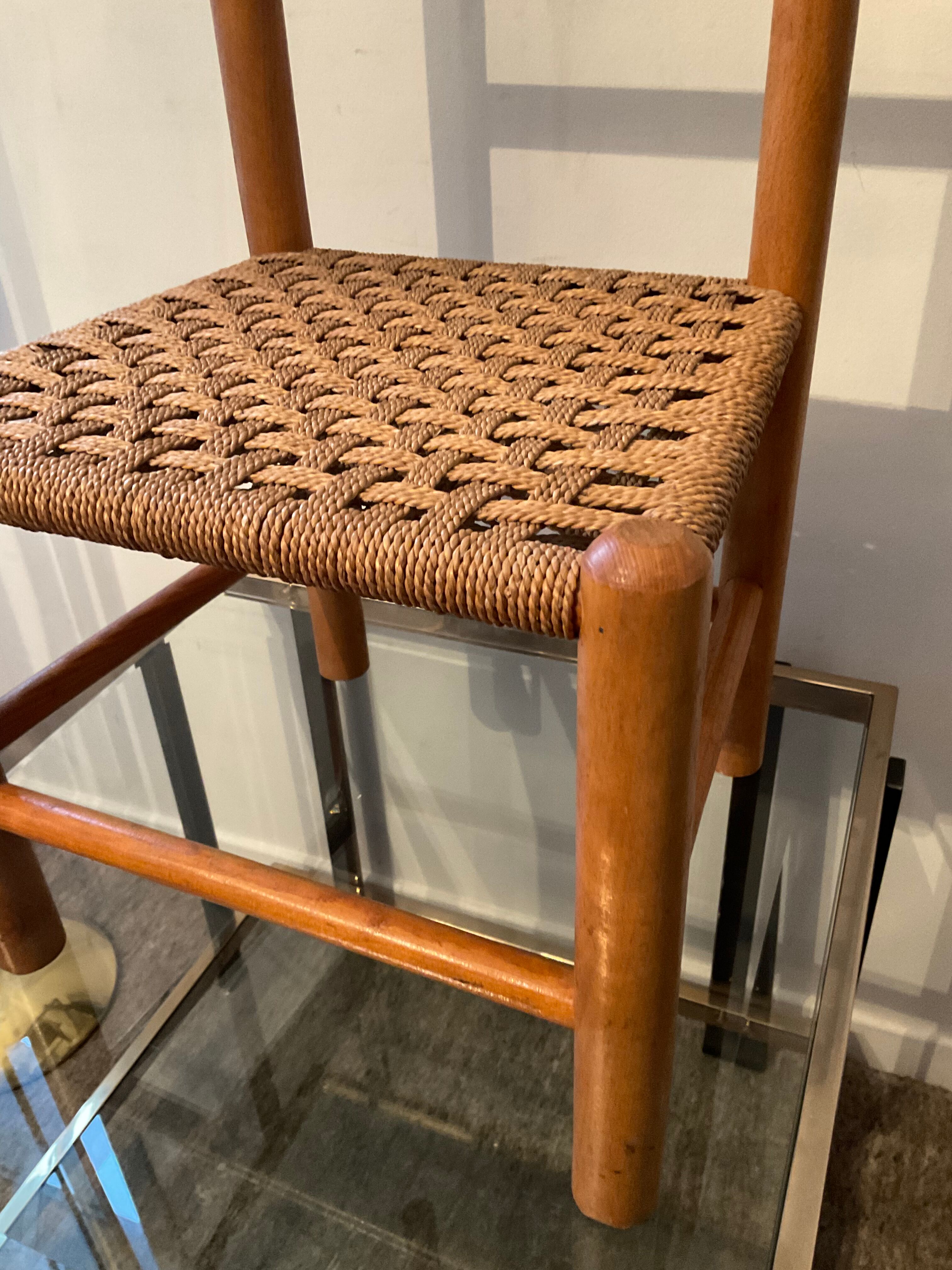 Scandinavian children's chair sitting in rope 70s