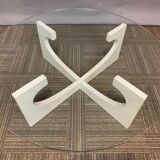 Vintage 1970s Circular Glass Coffee Table