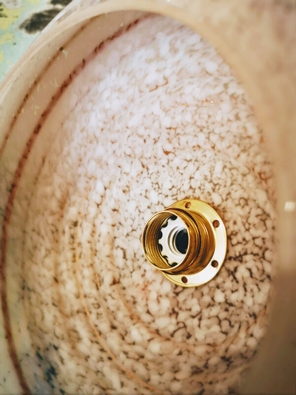 Pink and gold granite glass hanging