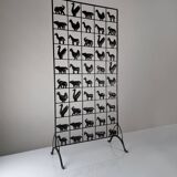 Animal Screen Att. Atelier Marolles and Jean Touret in Wrought Iron 1950s