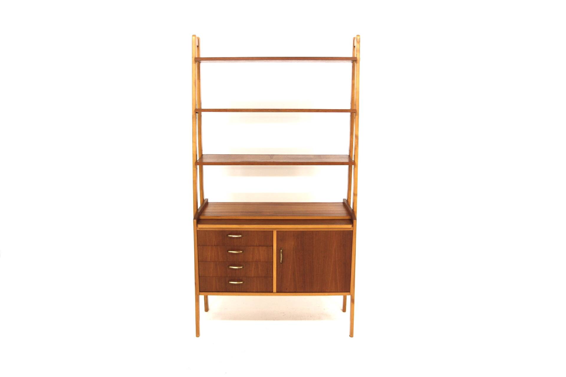 Scandinavian teak bookcase chest of drawers, Sweden, 1960