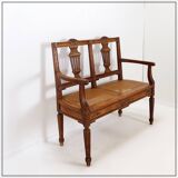 Banc de style néoclassique sculpté de lyres sur le dossier - 20e siècle
