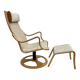 FAUTEUIL ET SON OTTOMAN "DESIGN SCANDINAVE".