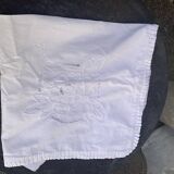 Pillowcase, white cotton cushion cover, embroidered with flowers with days, art deco