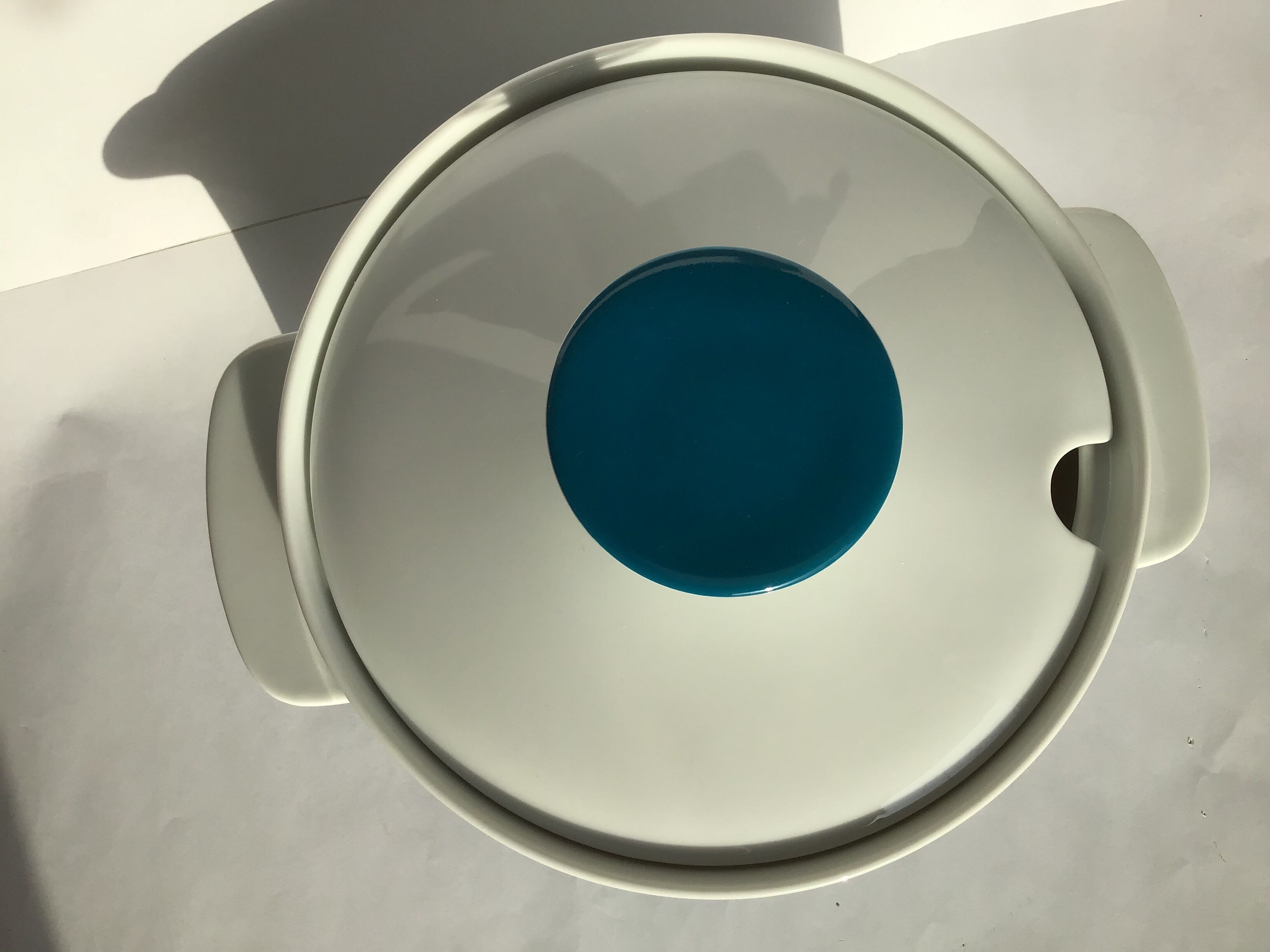 70's duck blue porcelain soupière