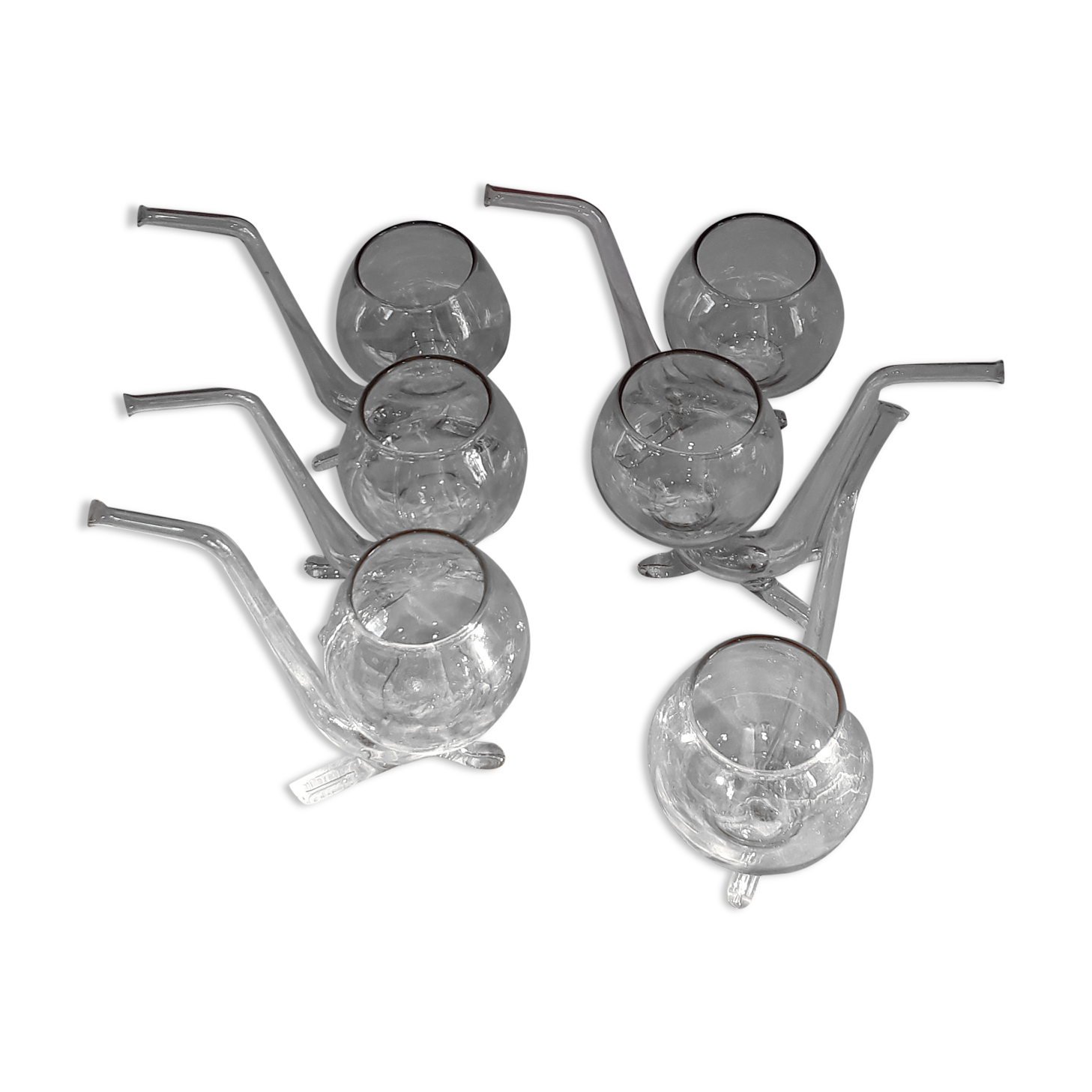 6 Digestive glasses: Tasting pipe with Cognac or Armagnac - 70s