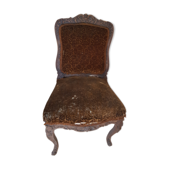 Louis xv style chair in worked wood and velvet breakdown