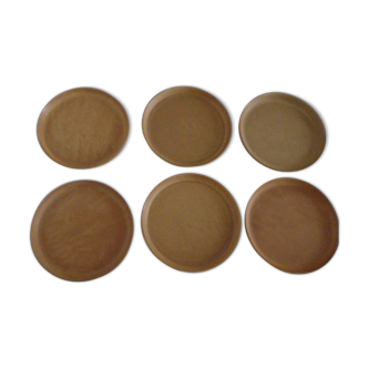 Set de 6 assiettes plates grès A.Breton Quimper L2