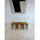 Set of three solid pine stools, 1970s.
