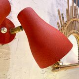 Double wall lamp in metal and brass 1950