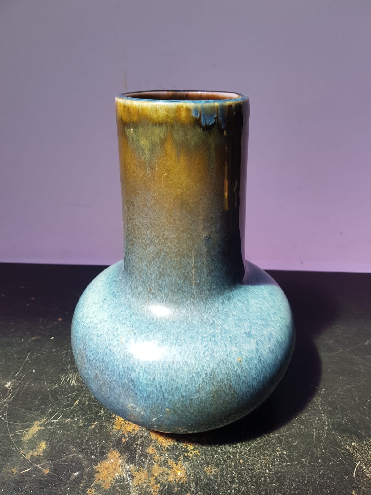 Old vase Leon Castel Mont Chevalier ceramic vintage art