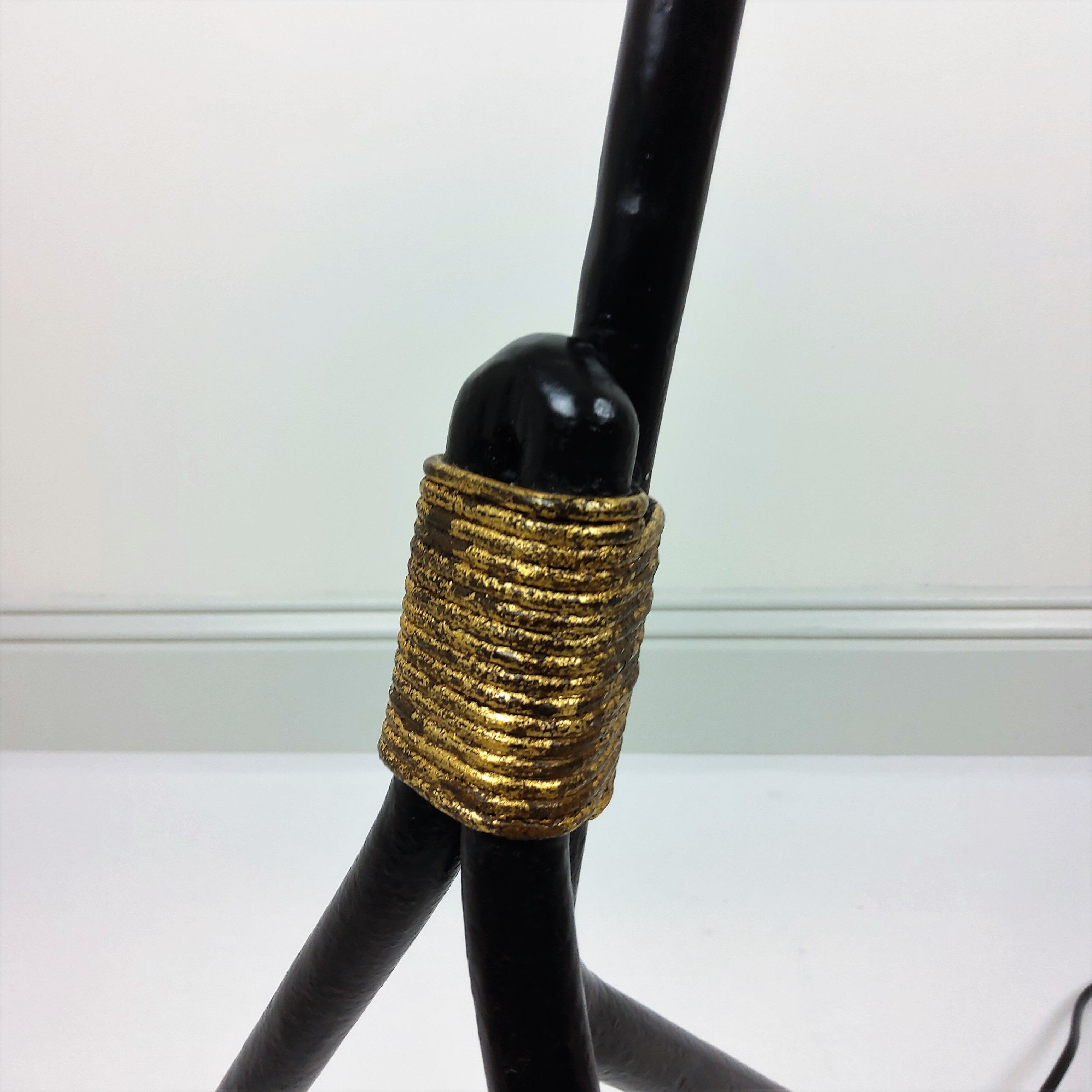 Vintage black metal lamp 1950