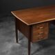 Mid-Century Danish Scandinavian Modern Teak Bilateral Desk with Drawers, 1960s