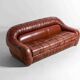 Rare "Capriccio" sofa in scrunched leather by Eurosalotto, 1970s