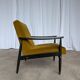 Vintage Yellow Fabric Armchair: Mid-Century Modern Lounge Chair