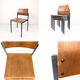 Chaise empilable vintage Mid-Century en bois design danois piètement métal