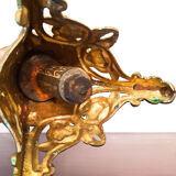 Pair of candlesticks Rocaille in gilded bronze