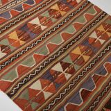 Red & Green Tribal Vintage Rug, 123x169Cm
