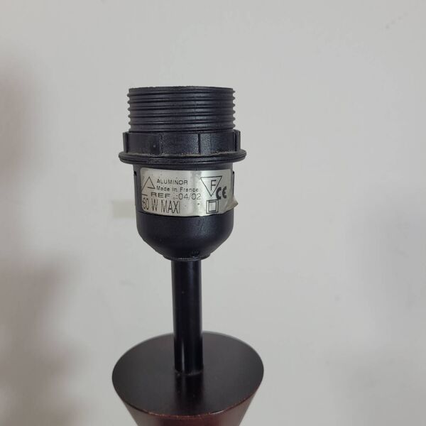 Lampe de table Aluminor France vintage en bois et metal