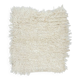 Vintage Handmade Shag Pile Rug Made of Natural Beige Mohair Wool