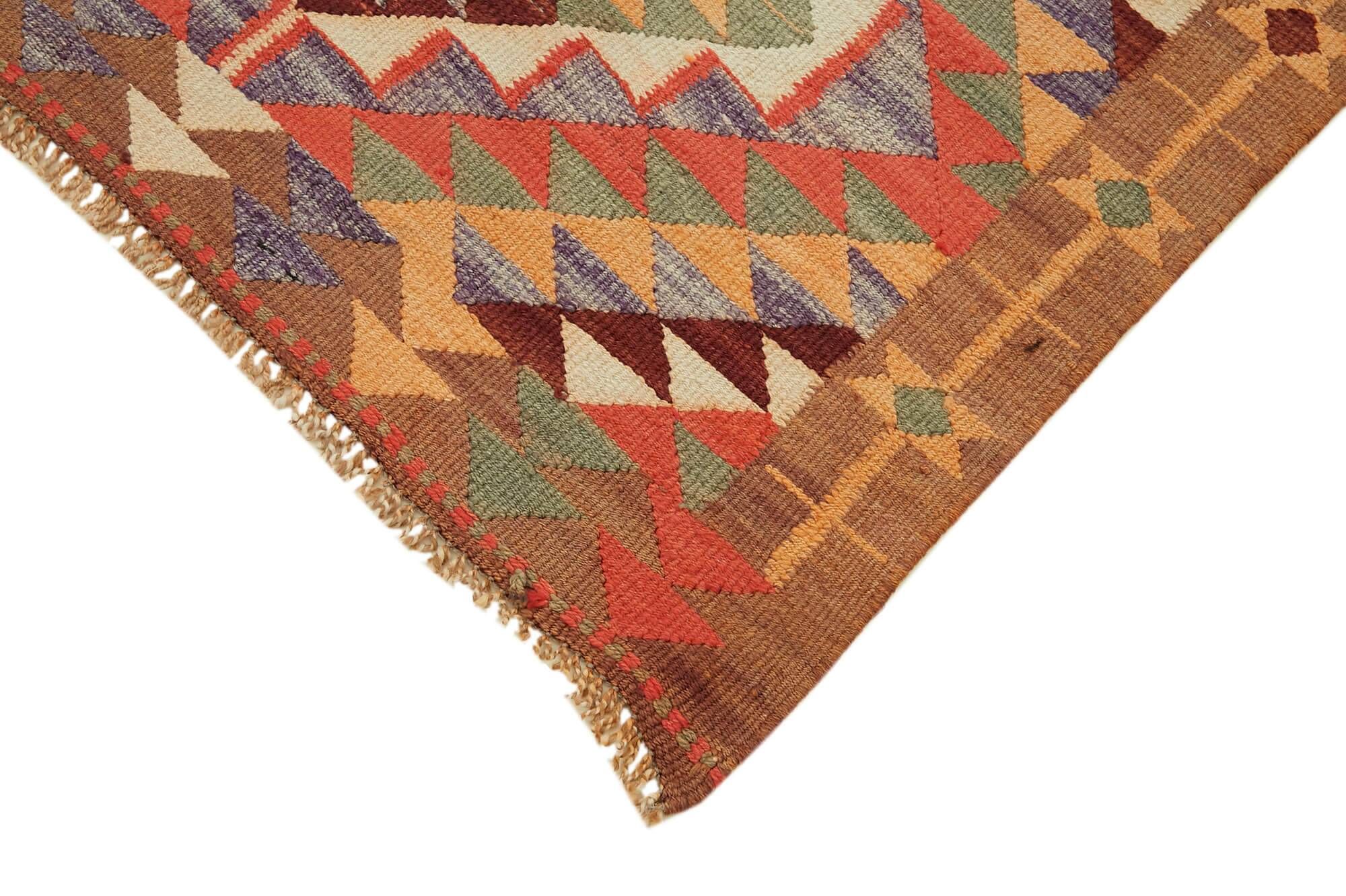 Turkish Handwoven Vintage Herki Kilim 106 cm x 358 cm