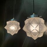 Paire de suspensions art déco en verre