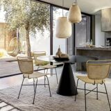Mayra table worn effect / matt black AM. PM
