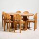 Pine dining set by Rainer Daumiller for Hirtshals Savvaerk, Set of 7