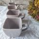 Set of 4 cracked ceramic coffee cups