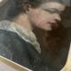 HST/P painting "Family portrait, Young woman" 19th century + frame