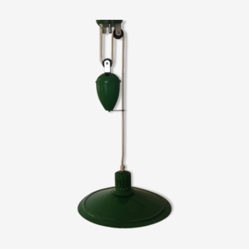 Hanging called "up and down" in green metal