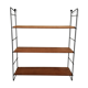 Wall shelf string wood and black metal