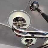 Chandelier Art Déco en laque noire et verre, 1930