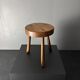 Midcentury brutalist French chunky tripod rustic farmhouse stool, 1950s