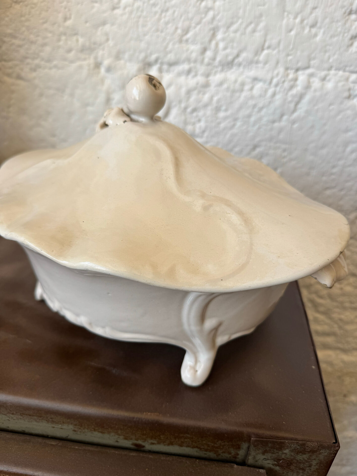 Moustiers earthenware vegetable dish 18th century